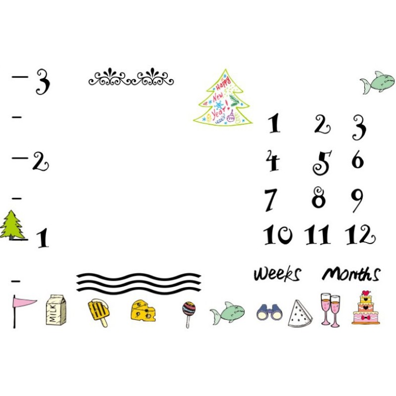 Bedroom Anti-Pilling Muslin Cotton Custom Newborn Monthly Baby Milestone Blanket