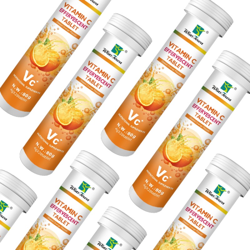 Sweet Orange Flavor Drink Zinc Effervescent Vitamin Tablets Supplements Effervescent Tablet