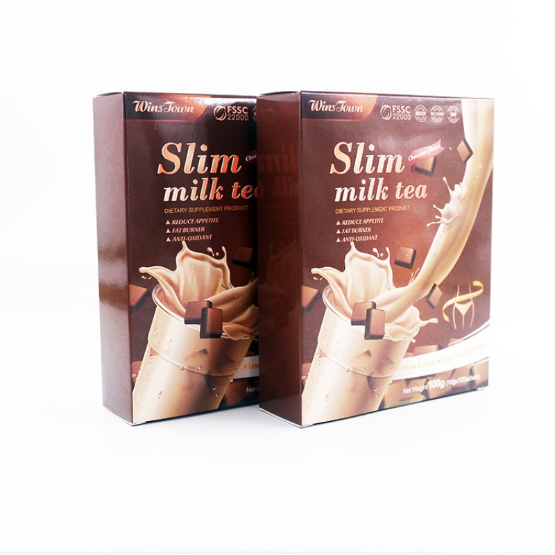OEM/ODM Weight Loss Detox Flat Belly Milk Tea Bag  Chocolate Flavor Best Slimming  Fast Skinny Slim Milk Tea Herbal Tea