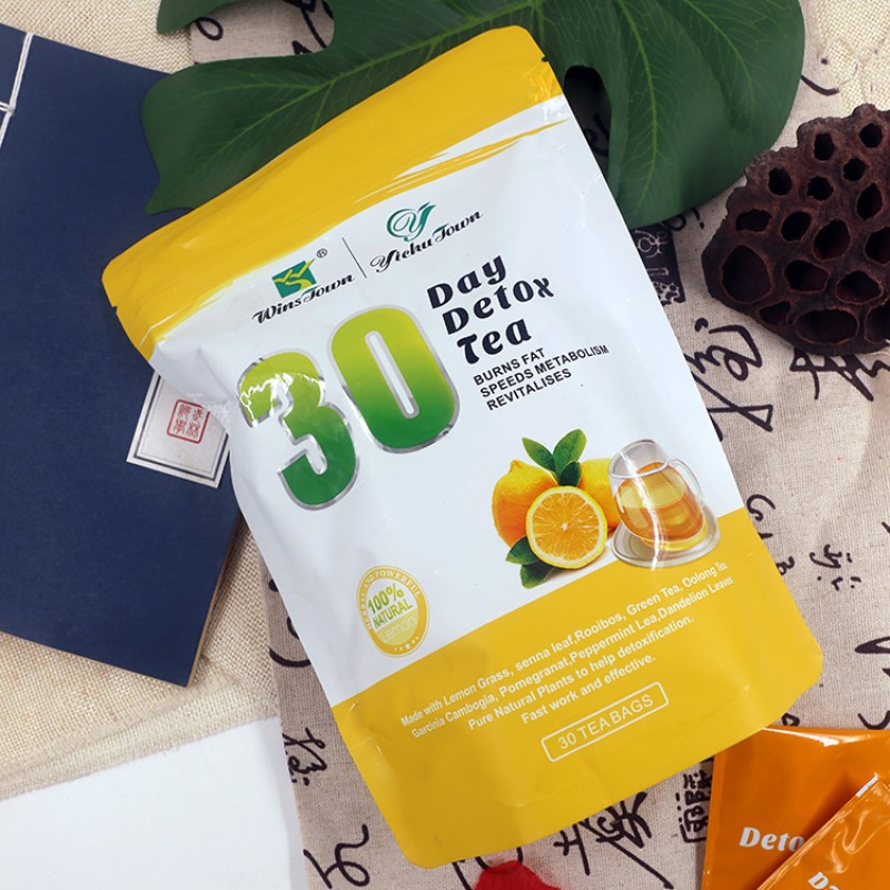 New Slim Fit Lemon Tea 30 Days Loss Weight Fat Days Detox Lemon Grass Tea for Flat Belly