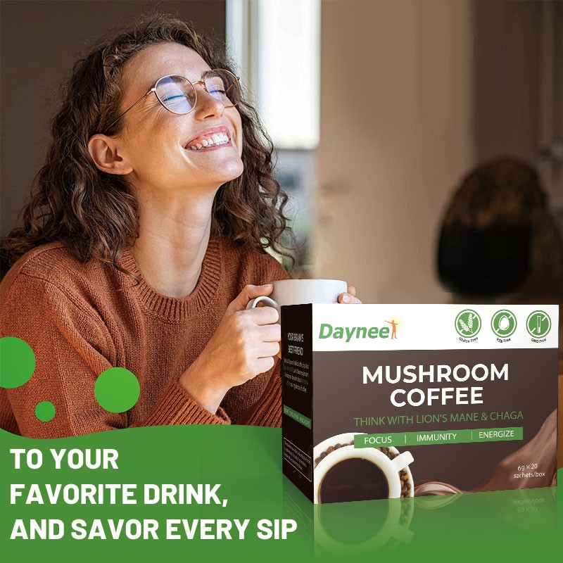 OEM/ODM Ground Mushroom Blend Coffee Private Label Organic Reishi Extract Powder Mane Instant Mushroom Coffee