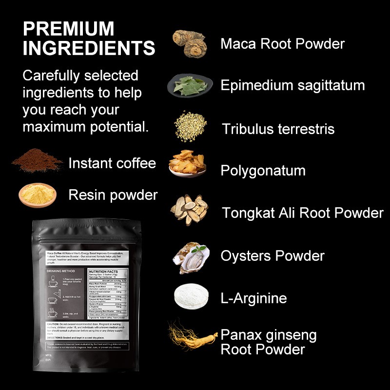 Boost Energy Tongkat Ali Maca Coffee X-Power Maca Instant Coffee for Men Guarana Coffee Malaysia