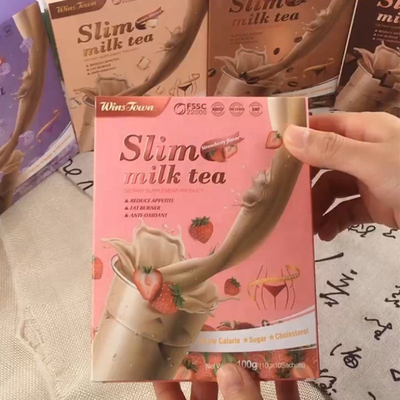 Customization Meal Replacement Shake Powder Slim Weight Loss Diet Strawberry Flavor Slimming Milk Tea