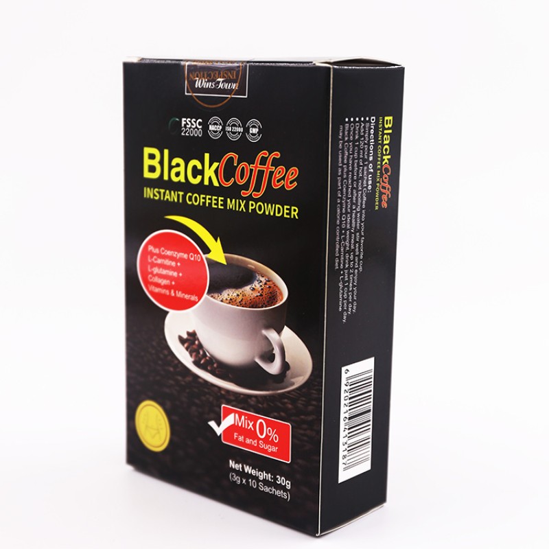 Winstown Black Coffee Weight Loss 3g*10 Sachets/Box Wansongtang Fit Bodybuilding Slim Coffee No Sugar Fat