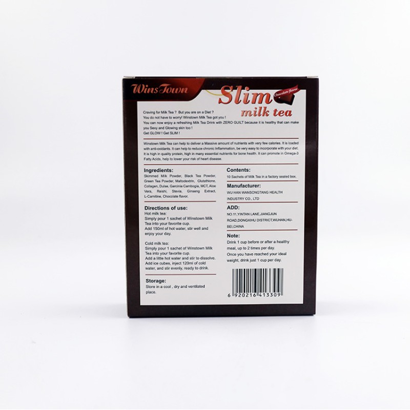 OEM/ODM Weight Loss Detox Flat Belly Milk Tea Bag  Chocolate Flavor Best Slimming  Fast Skinny Slim Milk Tea Herbal Tea