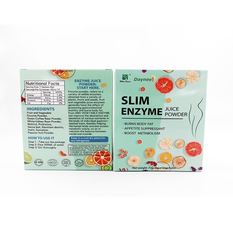 Private Label Fat Reduction Tummy Powder Easy Slimming Weight Loss Natural Plant Fruit Vegetable Enzyme Powder