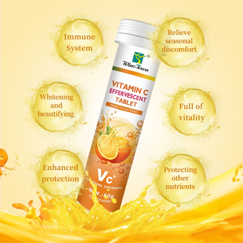 OEM/ODM Health Products Vitamin Supplements Sweet Orange Flavor Vitamin c Skin Whitening Effervescent Tablet