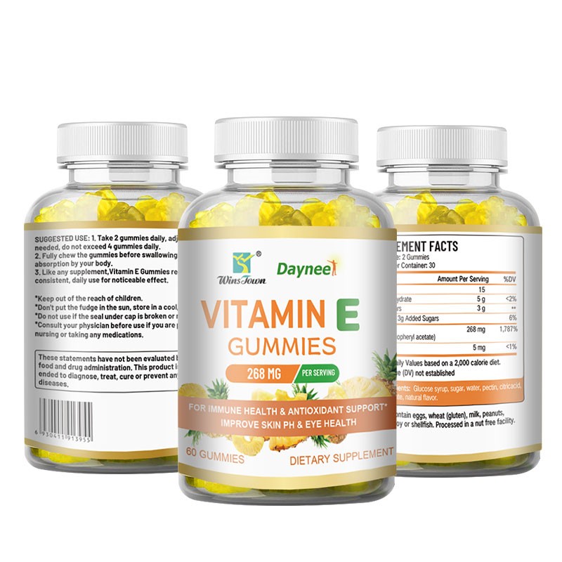 OEM/ODM Vitamin E Gummies Immune Health and Antioxidant Support Private Label Vitamin Supplement Soft Chew Gummies