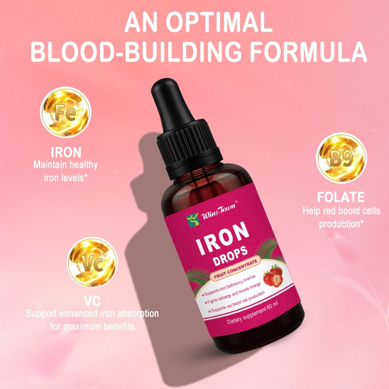 Strawberry Flavored Oral Liquid Dietary Supplement 60ml Drink Healthy Iron Drops Drink