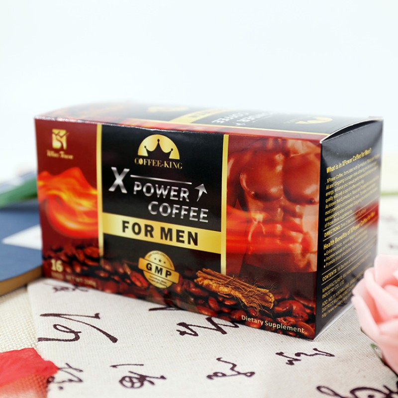 Custom Men X Power Coffee Maca Energy Black Organic Instant Coffee for Man