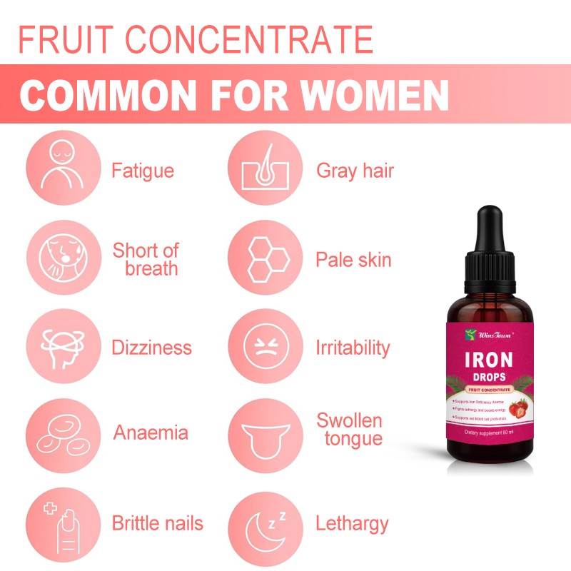Healthy Nutrition Absorb Strawberry Flavor Drink Oral Liquid Iron Supplement Energy Drop Drink