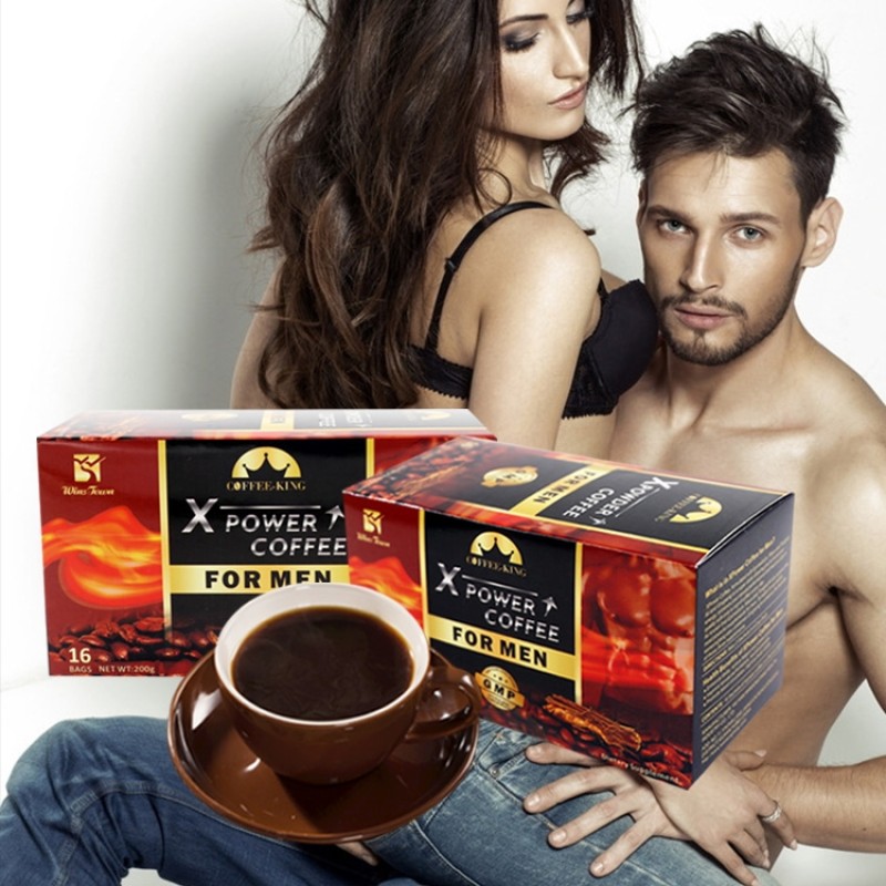 Custom Men X Power Coffee Maca Energy Black Organic Instant Coffee for Man