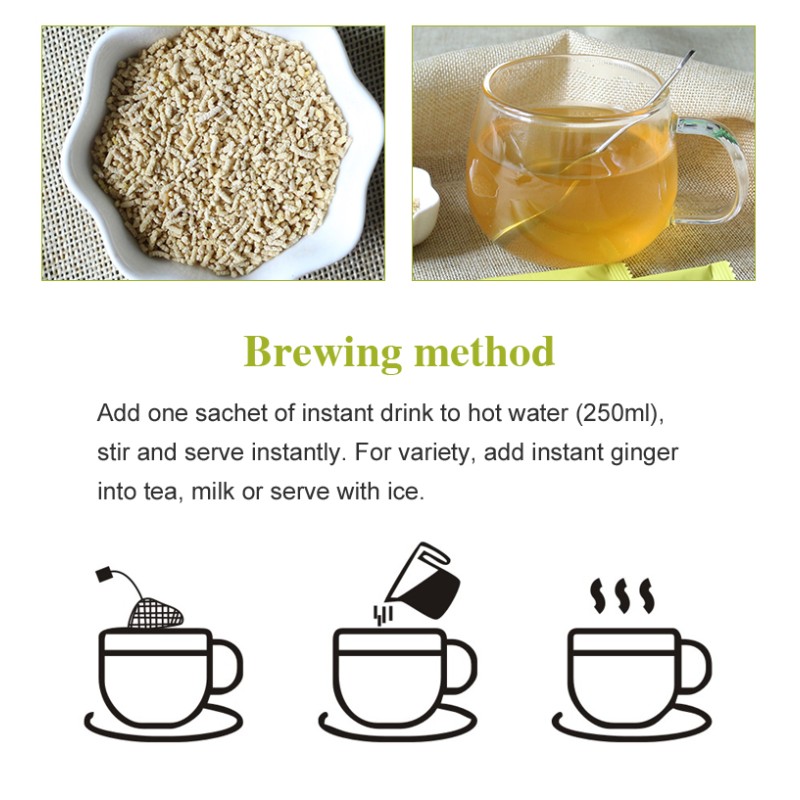 Lemon Ginger Tea Granules Herbal Natural Honey Fruit Powder Vitamin C Energy Fit Dietary Vegan Solid Drinks boost Immunity Tea