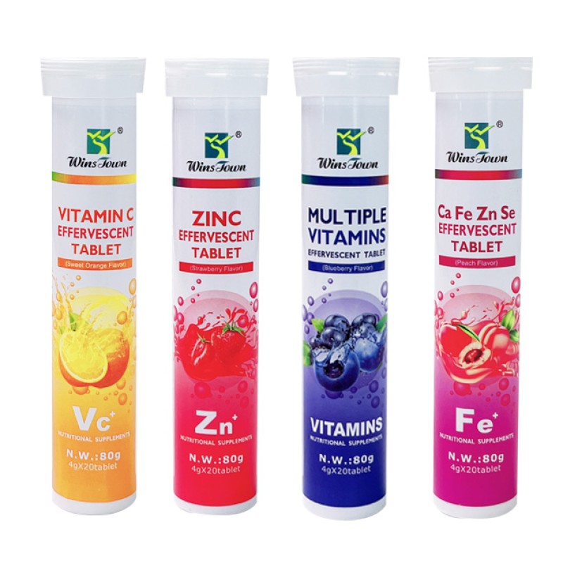 OEM/ODM Wholesale Vitamin c Zinc Skin-whitening Custom Multi-flavored Multivitamin Effervescent Tablets