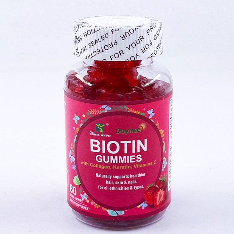 Priviate Label Biotin Hair Growth Gummies Collagen Keratin Gummy Factory Price  Vitamin Healthy Supplement