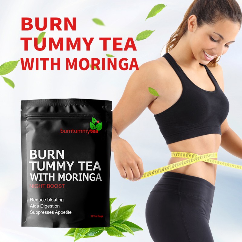 Winstown Flat Belly Herbal Detox Tea Natural Herbal Tea Fat Burning Slimming Green Tea Bag with Moringa for Fast Weight Loss