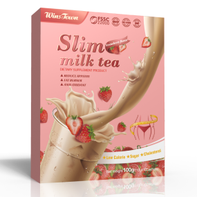OEM/ODM Detox Flat Belly Weight Loss Milk Tea Bag Best Slimming Herbal Fast Skinny Slim Milk Tea Strawberry Flavor