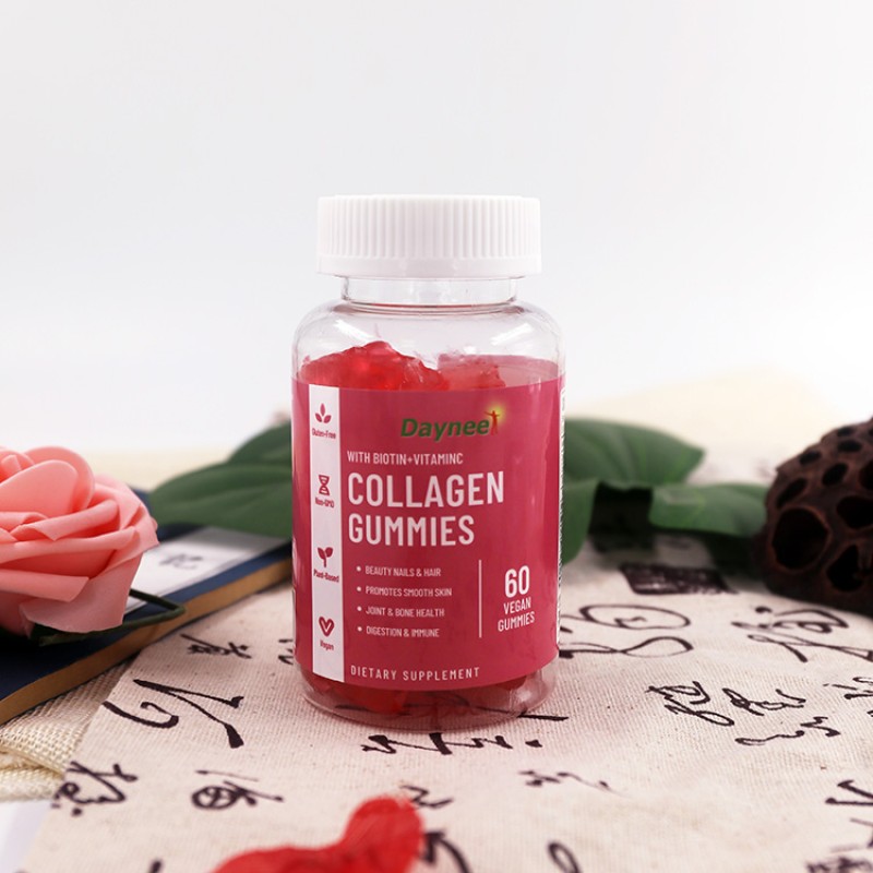 Wholesale Vitamin c Collagen Gummies Biotin Hair Growth Supplement Skin Whitening Gummy Candy