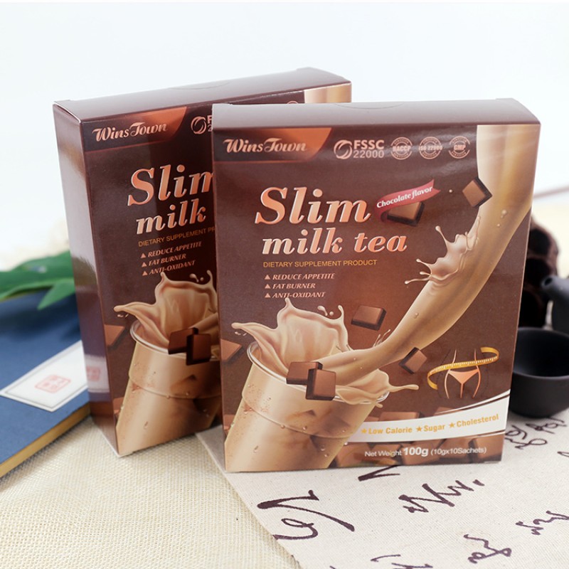 OEM/ODM Weight Loss Detox Flat Belly Milk Tea Bag  Chocolate Flavor Best Slimming  Fast Skinny Slim Milk Tea Herbal Tea