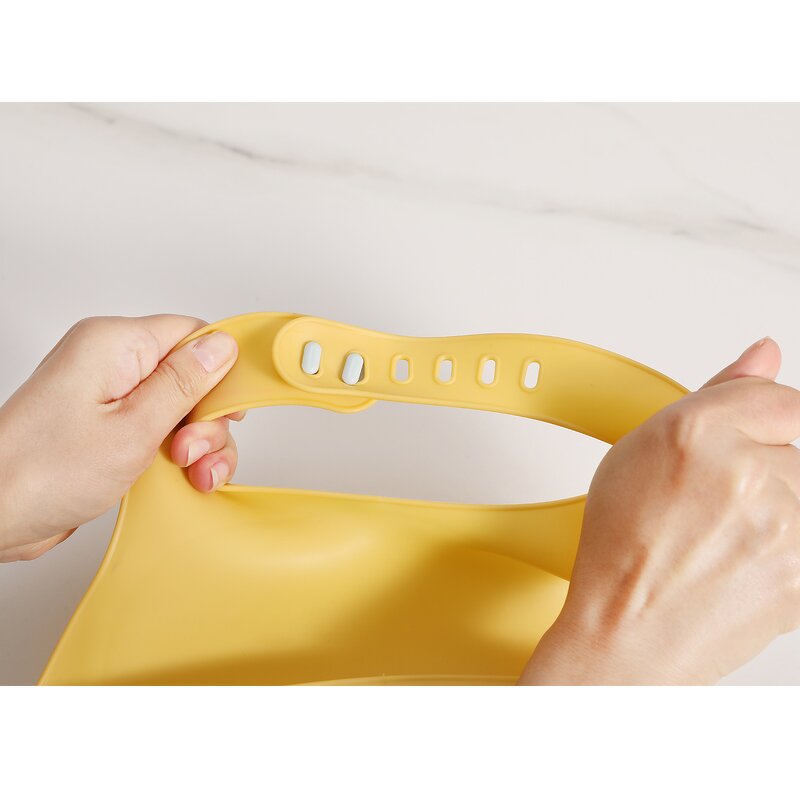 Silicone Baby Bib -- Soft Waterproof Bib for Babies and Toddlers Adjustable Buckle