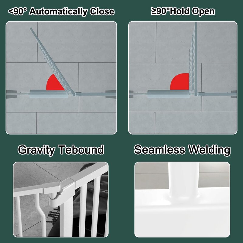 Extra Wide Metal Pet Gate Indoor and Outdoor Pet Door for Small Dogs and Cats