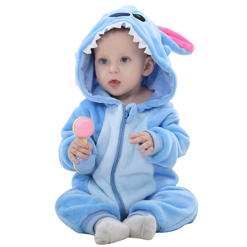 Halloween Children Mamilu Costume Cartoon Romper Winter Unisex Flannel Clothing Pajamas Animal Baby Children Infant Romper
