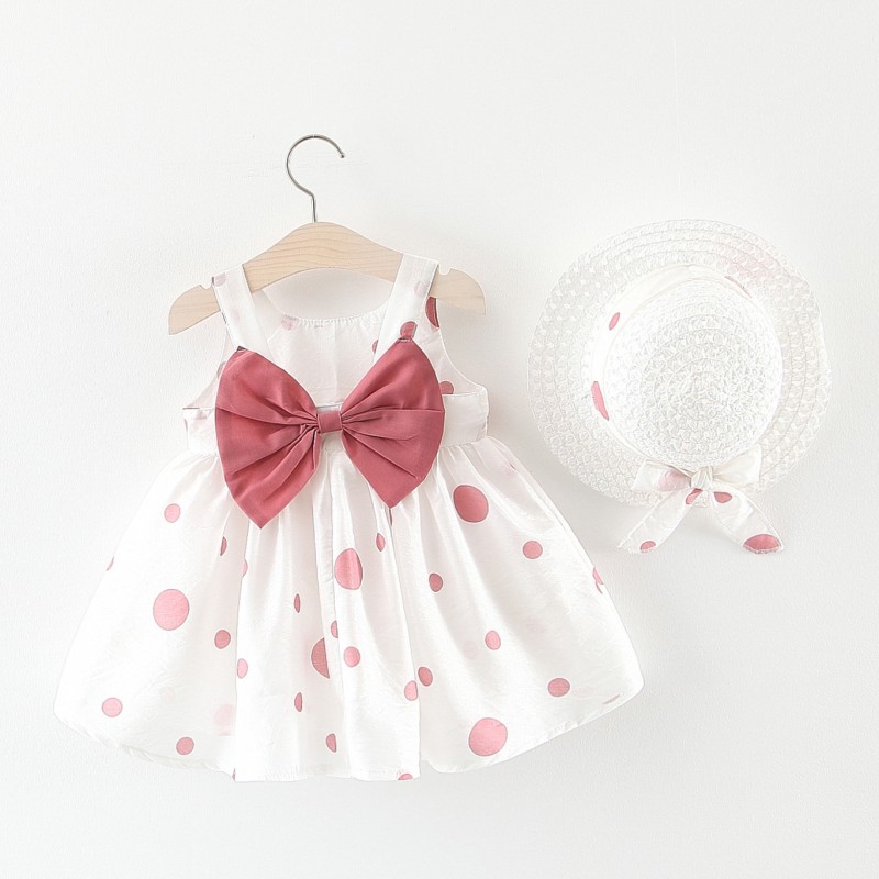 Summer New Arrival Girl Dress Baby Sleeveless Princess Dress Beach with Hat Fashion Princess Dress Cute Fashion