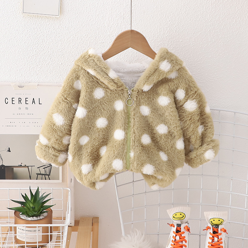Sweater Hoodie Sweater Jacket Thickened Warm Fashion Polka Dot Chandails Chompa De Hombre Children Winter Clothing