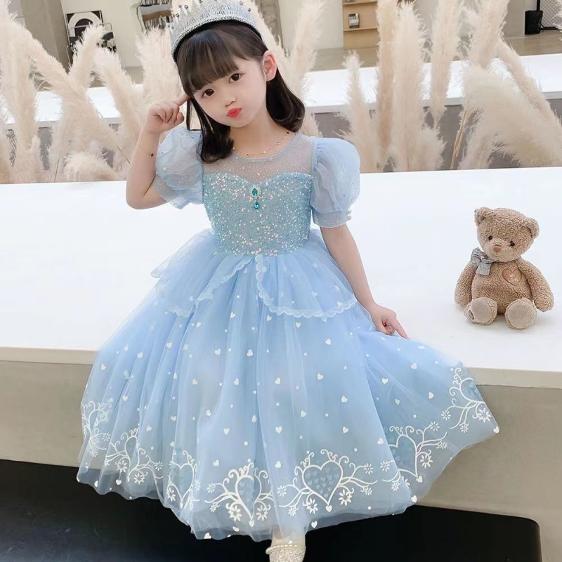Girl Princess Dress Summer New Girl Mesh Children's Day Performance Trend Cosplay Dress