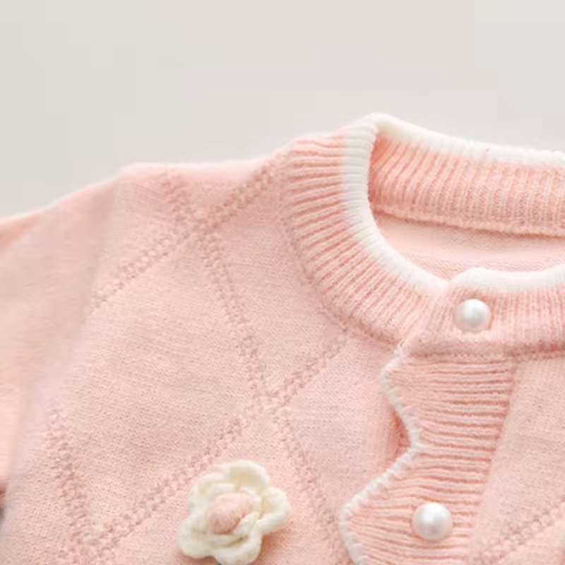 Girl Sweater Children Clothing Sweater Veste Hiver Cute Floral Winter Jacket Knit Casaco Teen Coat Chompa De Hombre