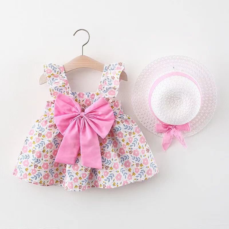 Summer New Princess Spaghetti Strap Dress Baby Cotton Dress Children's Clothing Wholesale Little Girl Fashion Clothes Sweet