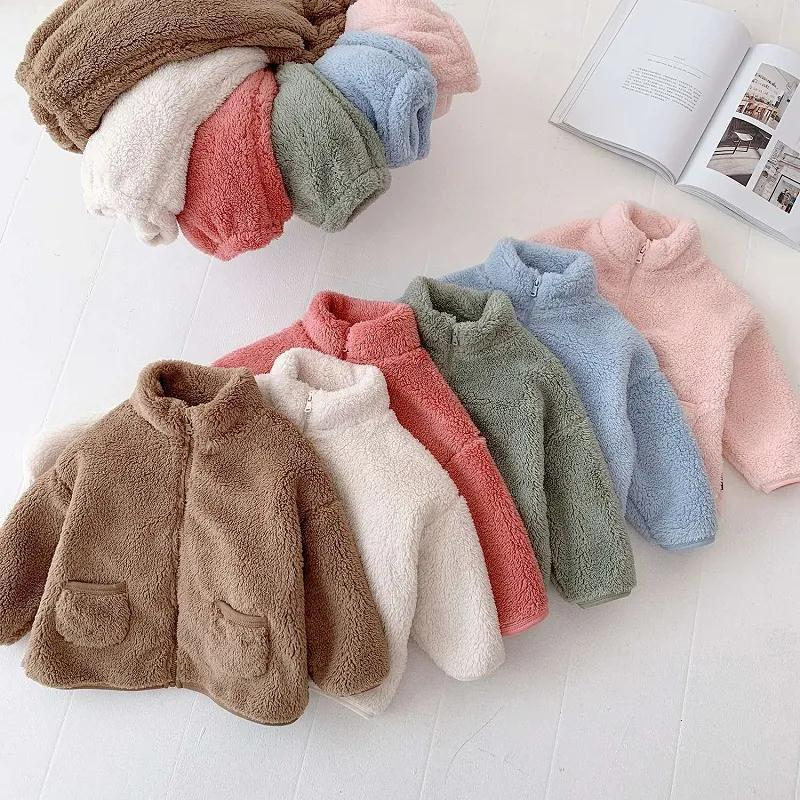 Chompas Para Dama Casaco De Inverno Solid Color Zipper Thickened Pajamas Set Home Wear Wholesale Children Winter Pajamas