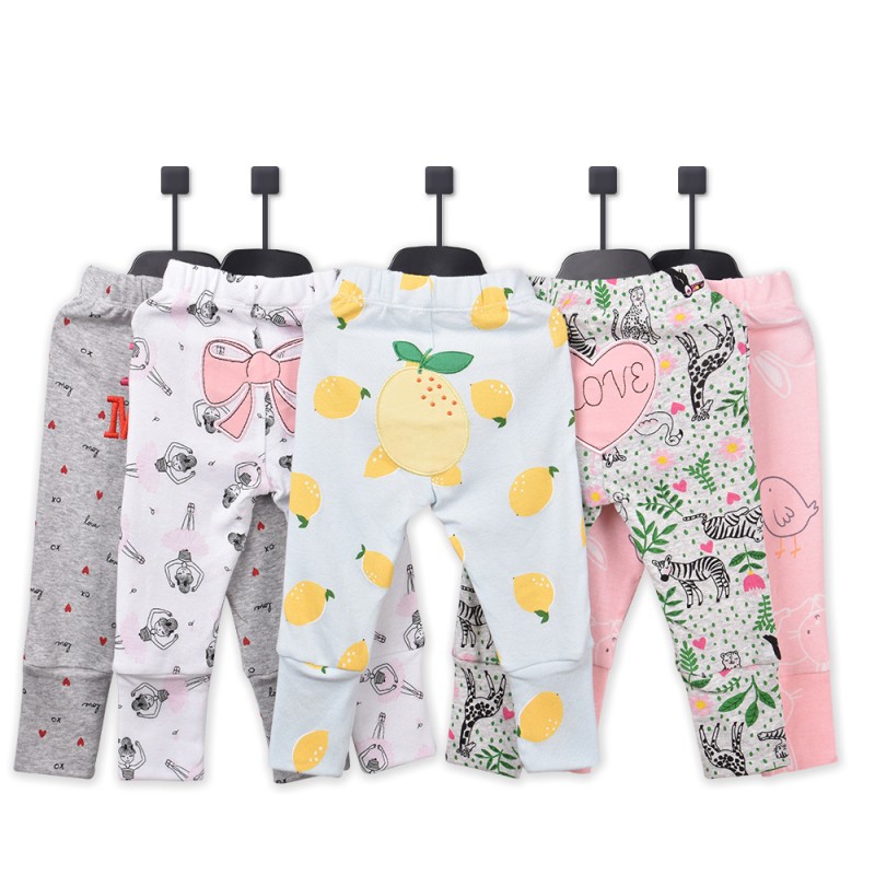 Manufacturer Wholesale Baby Pants PP Pants Butt Animal Print Extended Warm Children's Cotton Pants Casual Warmth