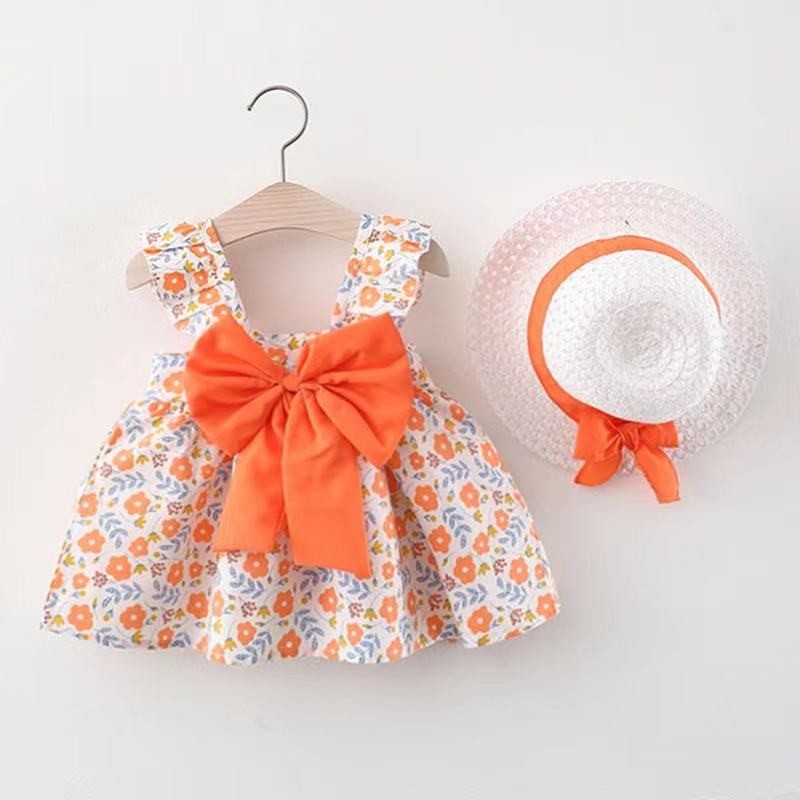 Summer New Princess Spaghetti Strap Dress Baby Cotton Dress Children's Clothing Wholesale Little Girl Fashion Clothes Sweet
