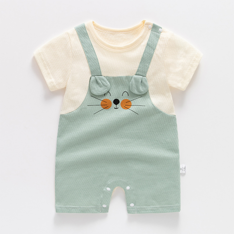 Baby Short Sleeve Pure Cotton Romper Girl Boy Summer Newborn Pajamas Summer Light Romper Product 0-3 Months