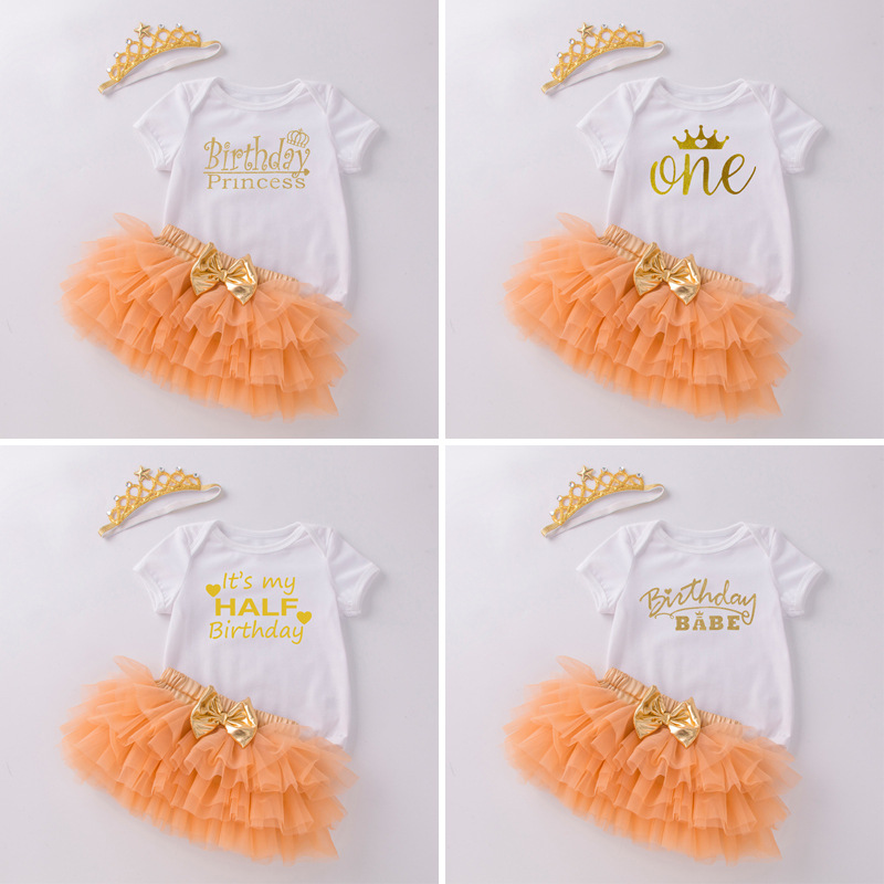 Cheap Wholesale Girl Bay Mixed Baby Clothing Set Summer Baby Girl Birthday Dress Romper Princess Dress