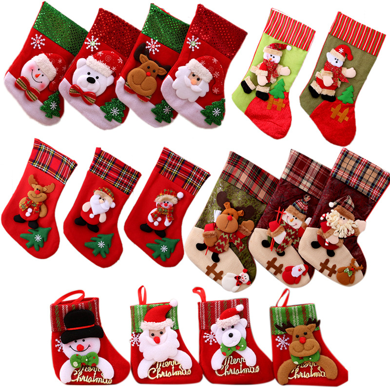 Christmas Decoration Socks 2025 Natal Tree Socks Weihnachten Gift Christmas Deko Enfeites De Natal Navidad Regalos Gift Bag