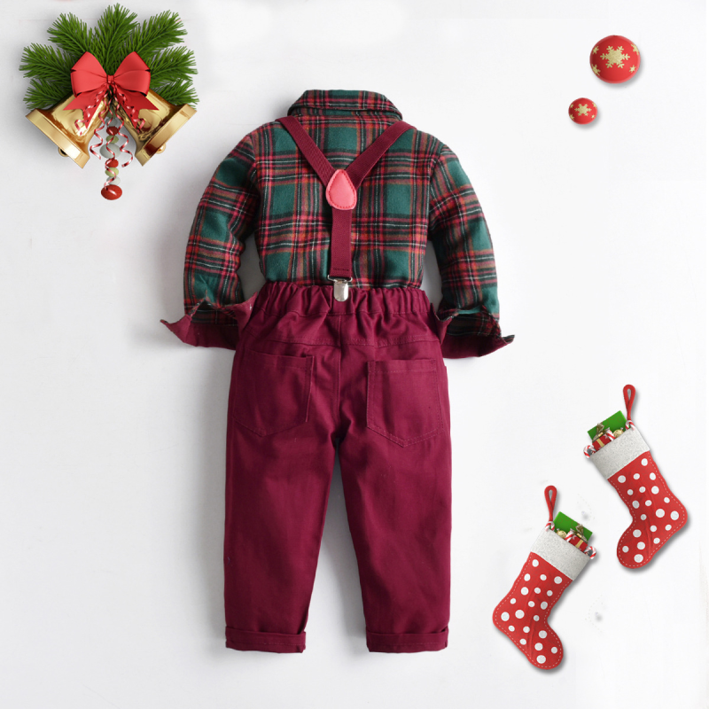 Christmas Costume Children Set Boy Navidad Pants Noel Vestido Classic Boy Suit Set Party Natal