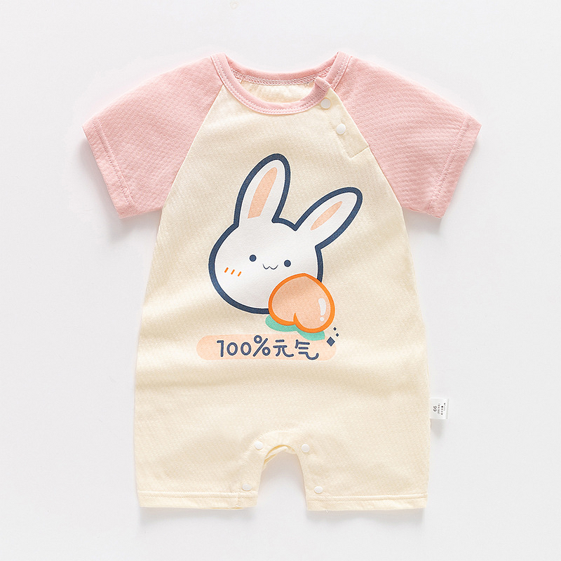 Baby Short Sleeve Pure Cotton Romper Girl Boy Summer Newborn Pajamas Summer Light Romper Product 0-3 Months