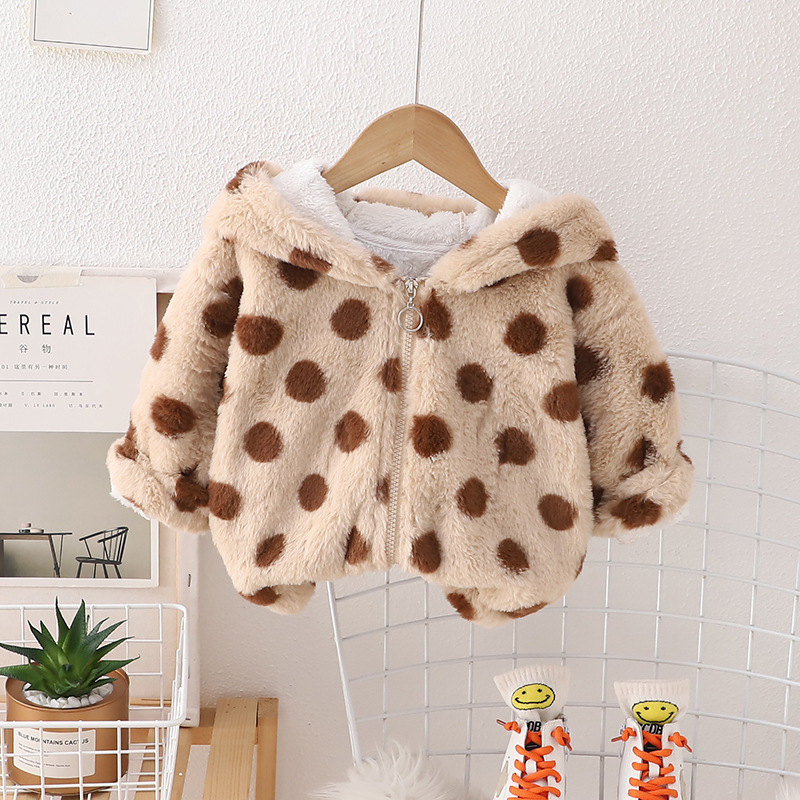 Sweater Hoodie Sweater Jacket Thickened Warm Fashion Polka Dot Chandails Chompa De Hombre Children Winter Clothing