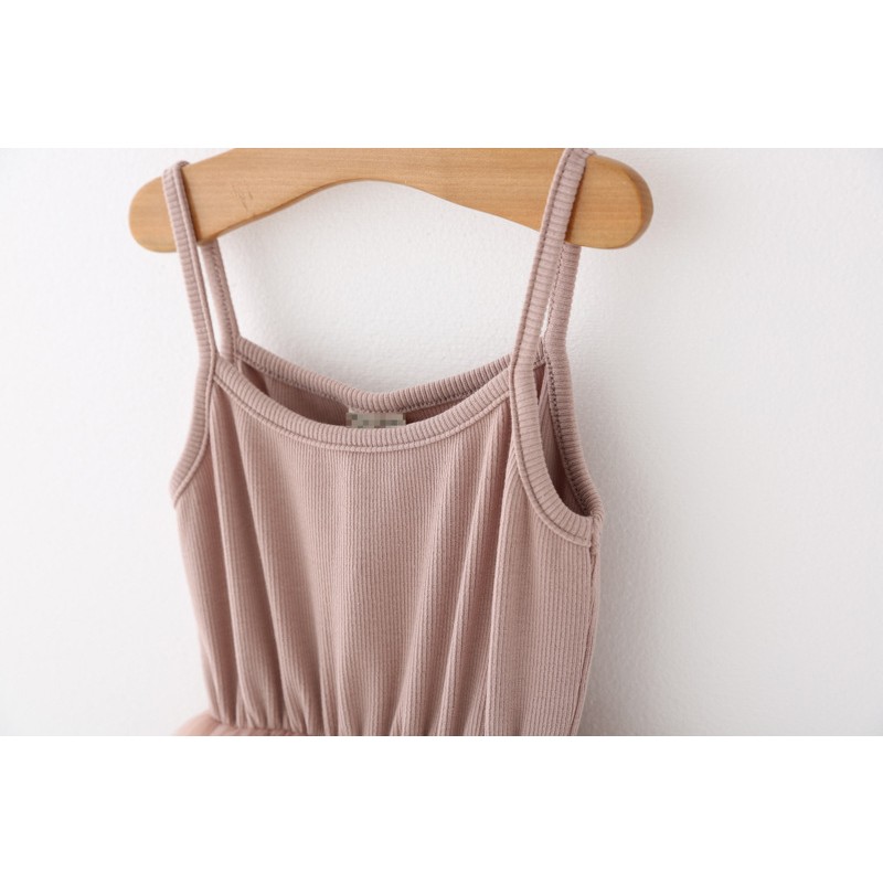 Wholesale Girl Spaghetti Strap Tutu Silk Ribbed Double Layer Breathable Mesh Princess Dress Tulle Fashion Children Spaghetti Strap