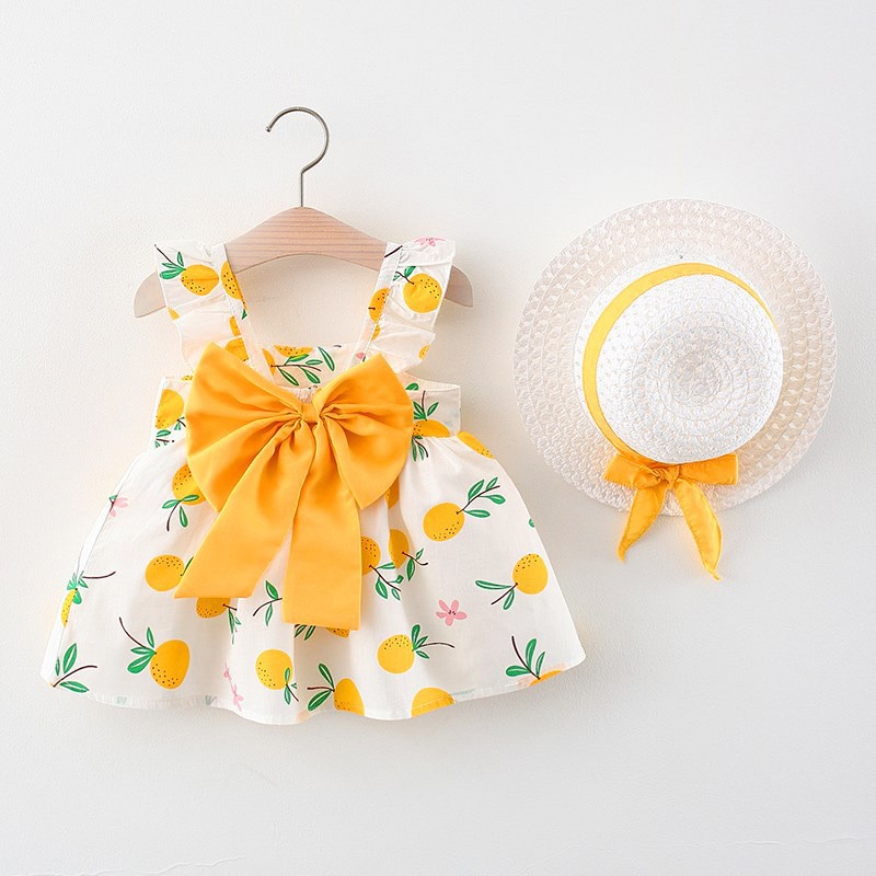 Summer New Princess Spaghetti Strap Dress Baby Cotton Dress Children's Clothing Wholesale Little Girl Fashion Clothes Sweet