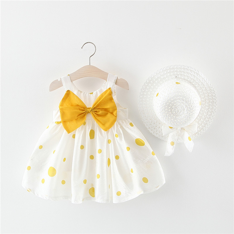 Summer New Arrival Girl Dress Baby Sleeveless Princess Dress Beach with Hat Fashion Princess Dress Cute Fashion