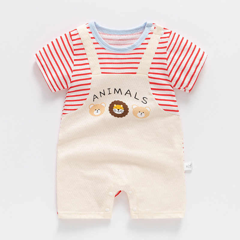 Baby Short Sleeve Pure Cotton Romper Girl Boy Summer Newborn Pajamas Summer Light Romper Product 0-3 Months