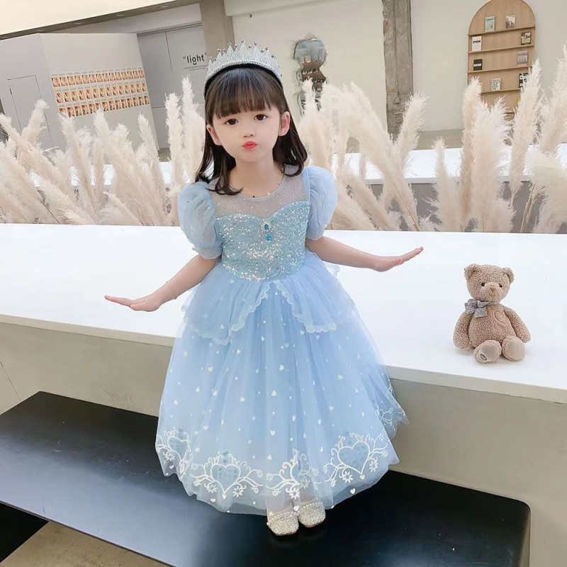 Girl Princess Dress Summer New Girl Mesh Children's Day Performance Trend Cosplay Dress
