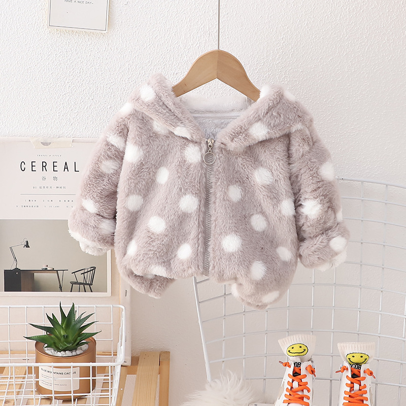Sweater Hoodie Sweater Jacket Thickened Warm Fashion Polka Dot Chandails Chompa De Hombre Children Winter Clothing