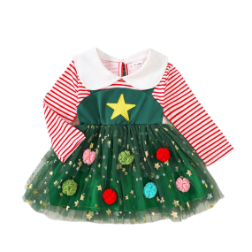 New Baby Girl Christmas Costume Arbre De Tutu Dress Star Cute Smoking Children Clothing Natal Navidad 2025 Noel Robe Noel