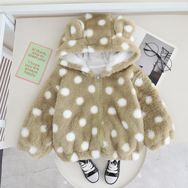 Sweater Hoodie Sweater Jacket Thickened Warm Fashion Polka Dot Chandails Chompa De Hombre Children Winter Clothing
