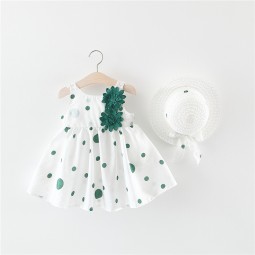 Summer New Arrival Girl Dress Baby Sleeveless Princess Dress Beach with Hat Fashion Princess Dress Cute Fashion