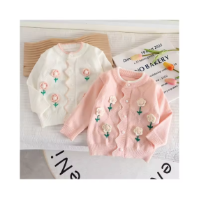 Girl Sweater Children Clothing Sweater Veste Hiver Cute Floral Winter Jacket Knit Casaco Teen Coat Chompa De Hombre